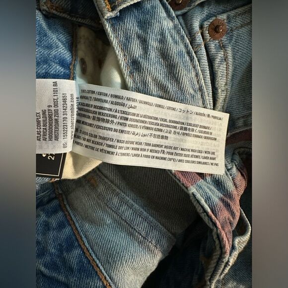 Abercrombie & Fitch Annie High Rise Girlfriend Cropped Raw Hem Jeans Size 27/4s - Picture 8 of 11